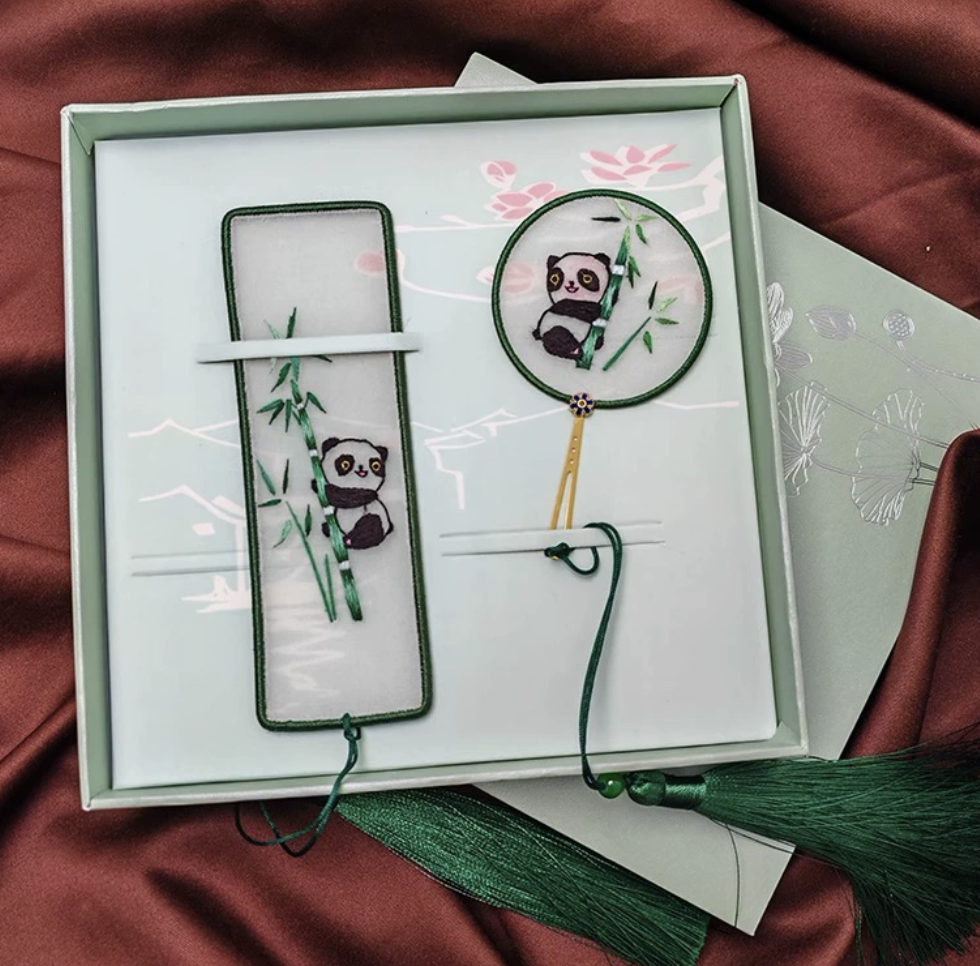 Handmade Double-sided Embroidery Bookmark 2-Piece Set | Authentic Chinese Intangible Heritage