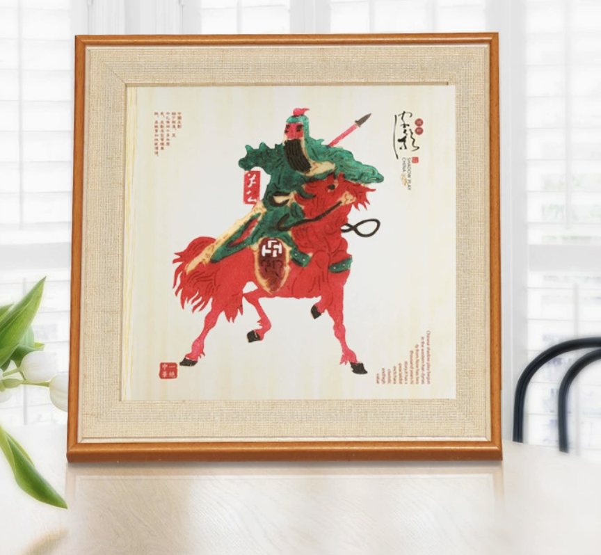 Intangible Cultural Heritage Shadow Puppetry Painting Framed Ornament