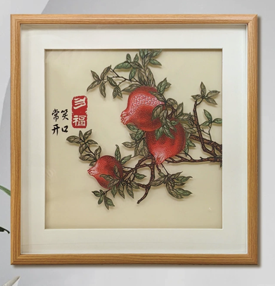 Handmade paper - cut three - dimensional decorative painting