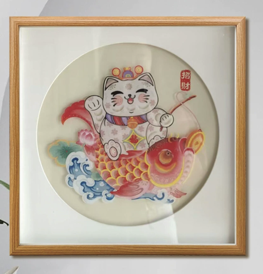Handmade paper - cut three - dimensional decorative painting