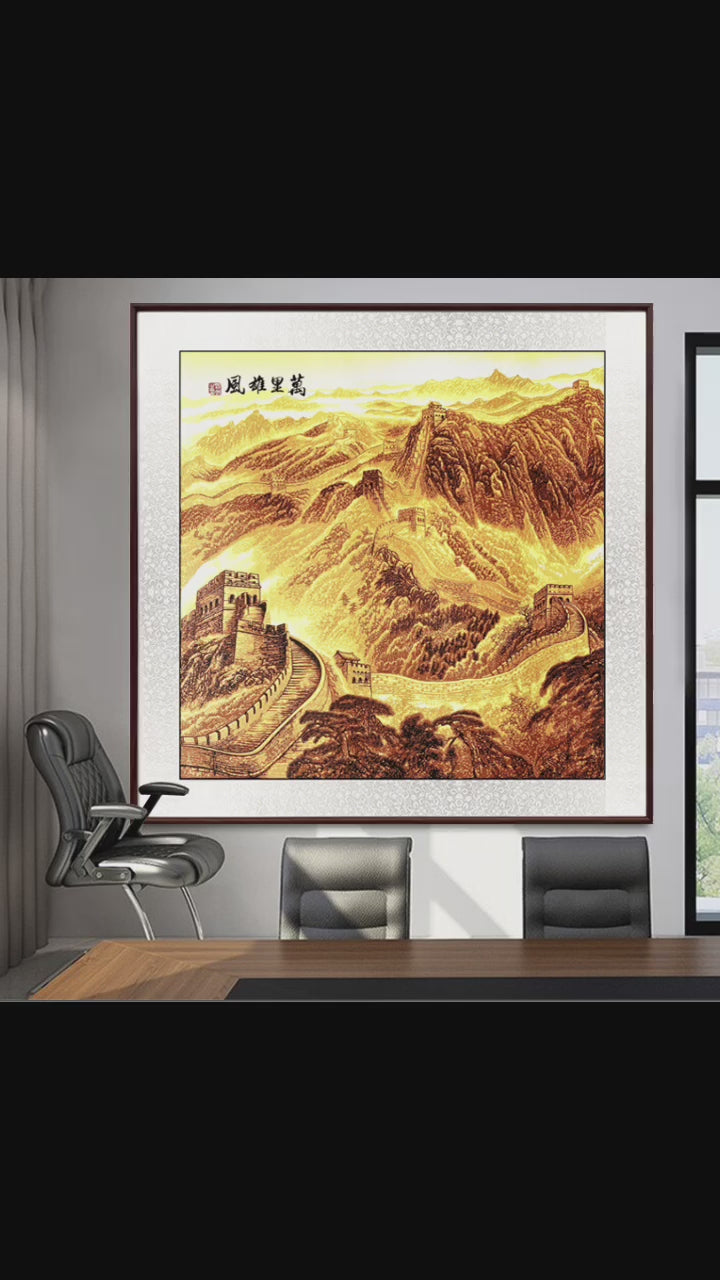 Handmade Multi - layer Color - matching Three - dimensional Great Wall Decorative Painting